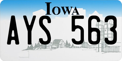 IA license plate AYS563