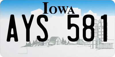 IA license plate AYS581