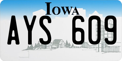 IA license plate AYS609