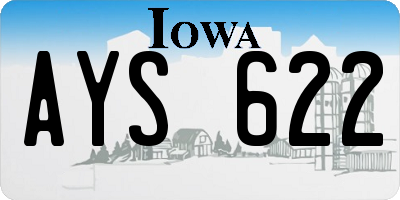 IA license plate AYS622