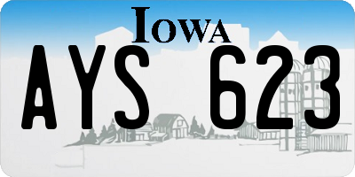 IA license plate AYS623