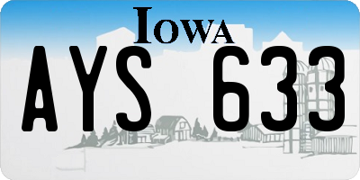 IA license plate AYS633
