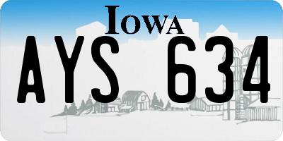 IA license plate AYS634