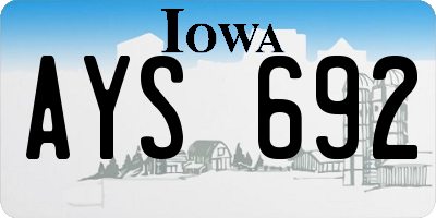 IA license plate AYS692