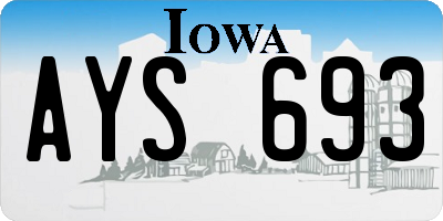 IA license plate AYS693