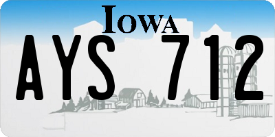 IA license plate AYS712