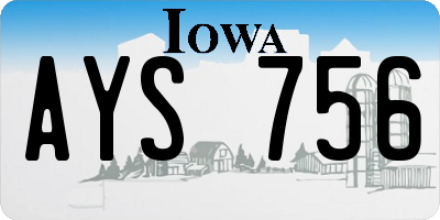 IA license plate AYS756