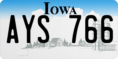 IA license plate AYS766