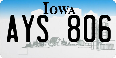 IA license plate AYS806