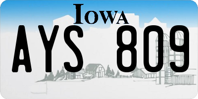 IA license plate AYS809