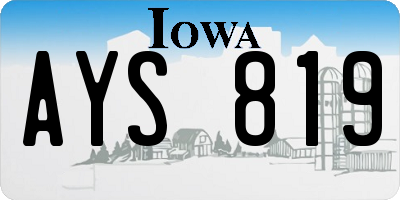 IA license plate AYS819
