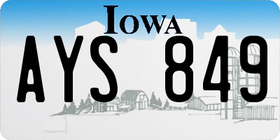 IA license plate AYS849