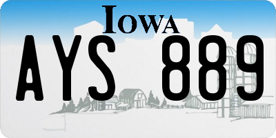 IA license plate AYS889