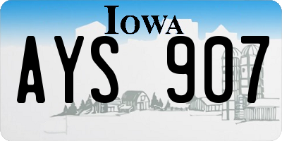IA license plate AYS907