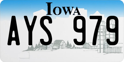 IA license plate AYS979