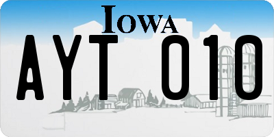 IA license plate AYT010