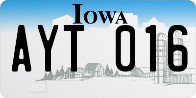 IA license plate AYT016