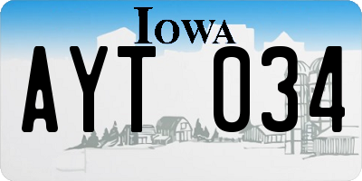 IA license plate AYT034
