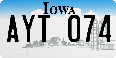IA license plate AYT074
