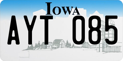 IA license plate AYT085
