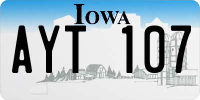 IA license plate AYT107