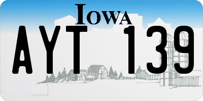 IA license plate AYT139