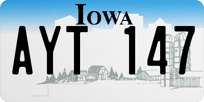 IA license plate AYT147