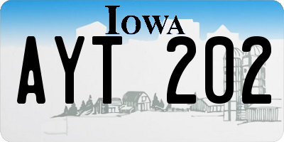 IA license plate AYT202