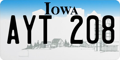 IA license plate AYT208