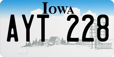 IA license plate AYT228