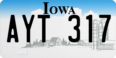 IA license plate AYT317