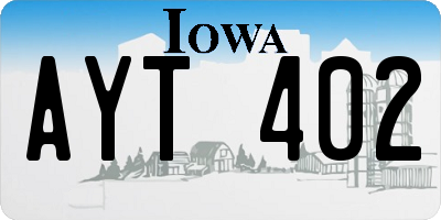 IA license plate AYT402