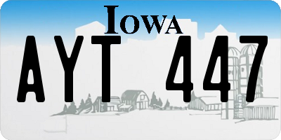 IA license plate AYT447