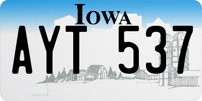IA license plate AYT537
