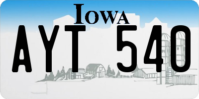 IA license plate AYT540