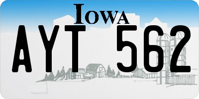 IA license plate AYT562