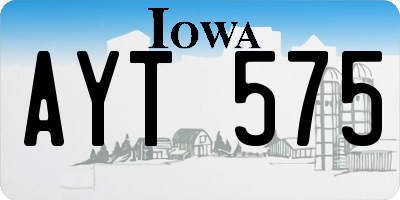 IA license plate AYT575