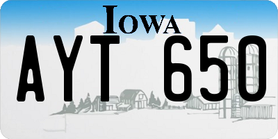 IA license plate AYT650