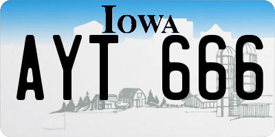 IA license plate AYT666