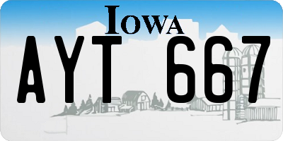 IA license plate AYT667