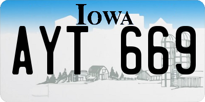 IA license plate AYT669