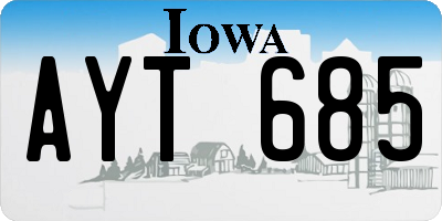 IA license plate AYT685