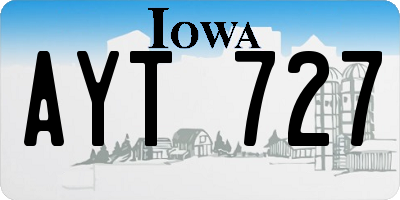 IA license plate AYT727