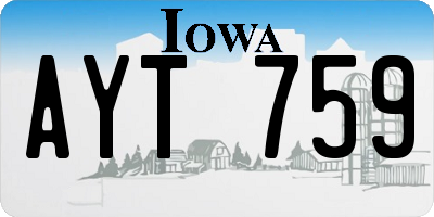 IA license plate AYT759