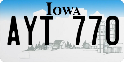 IA license plate AYT770