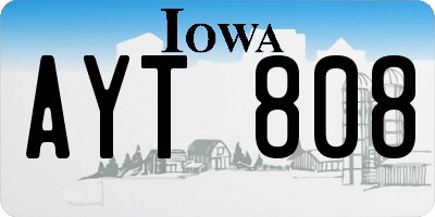 IA license plate AYT808
