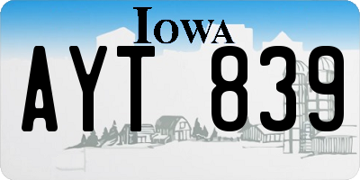 IA license plate AYT839