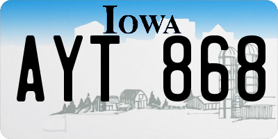 IA license plate AYT868