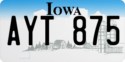IA license plate AYT875
