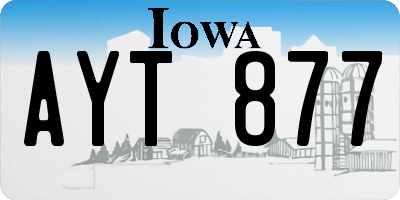 IA license plate AYT877